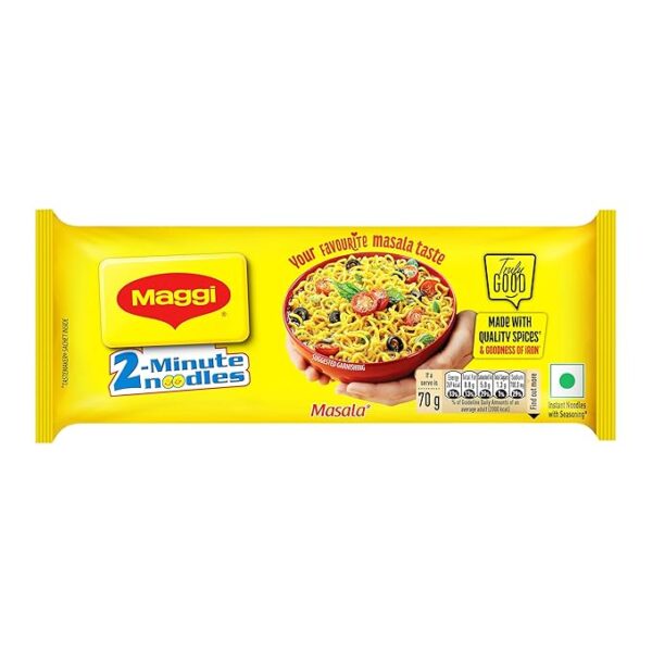 MAGGI 2-Minute Instant Noodles,Masala Noodles With Goodness Of Iron,Made With Choicest Quality Spices,Favourite Masala Taste, 280g Pouch